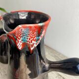 Vallauris ceramic pitcher, sugar bowl and cup set