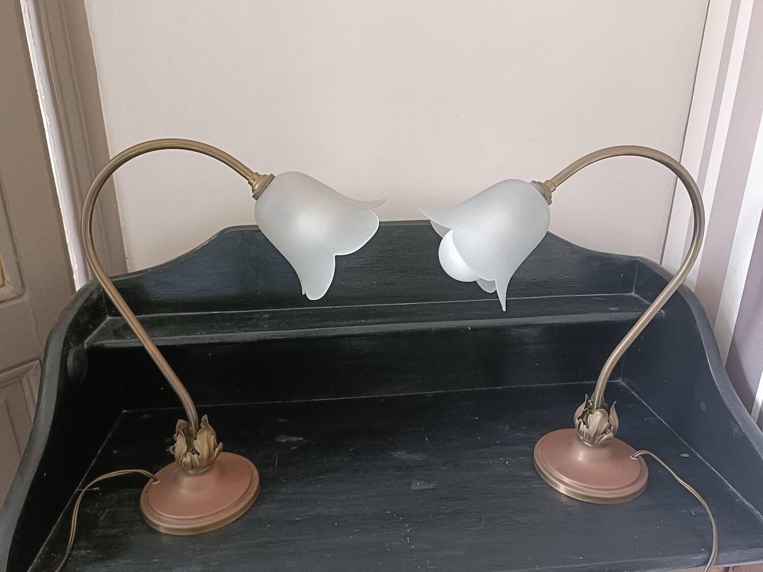 Pair of Art Nouveau style lamps