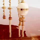 Marie-Claude De Fouquières orange fractal resin coffee table 1970