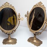 Pair of brass table mirror  28x39cm