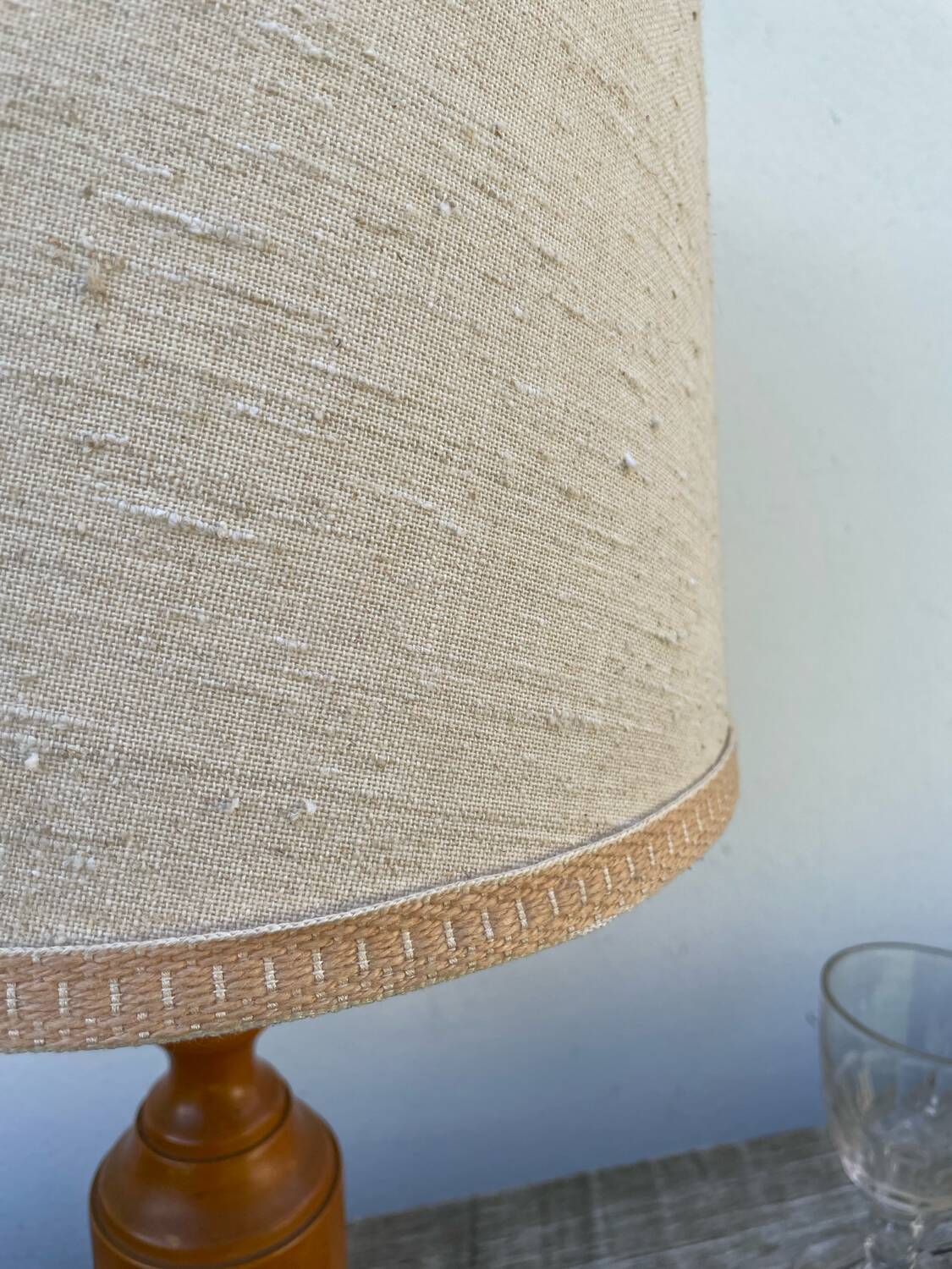 Old turned wooden lamp