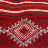 Red Berber carpet Handmade wool 115x215cm