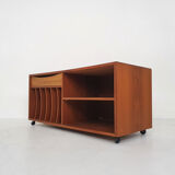Scandinavian modern teak record player cabinet, Denmark 1960's