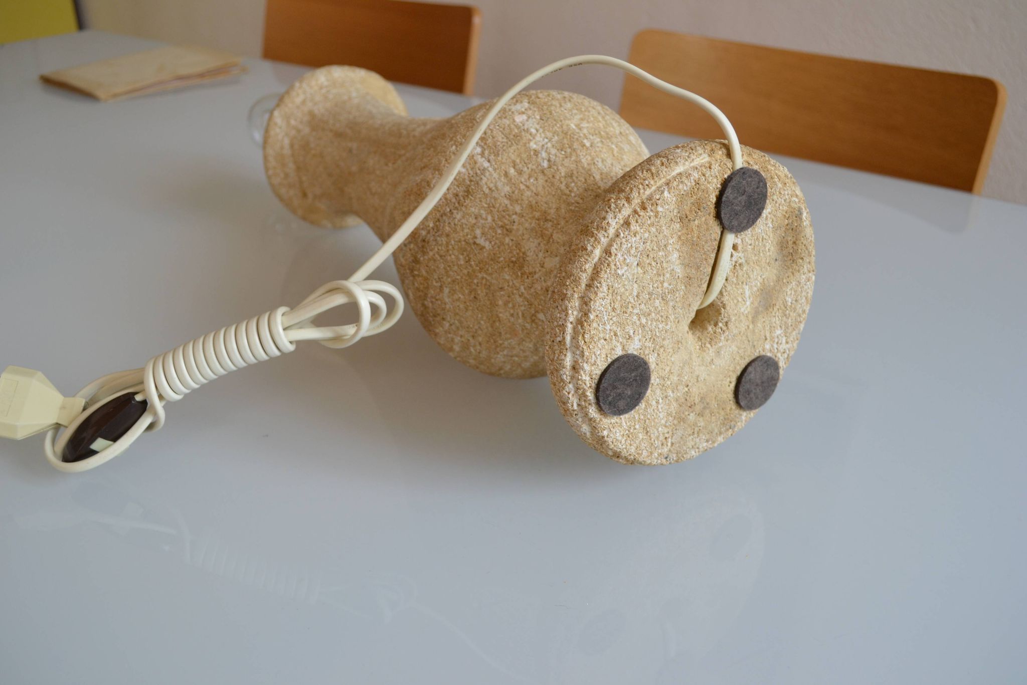 Pied de Lampe Travertin Pierre Design Fratelli Mannelli Albert Tormos