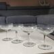 Lot of 4 Art Deco champagne coupes / Verreries de Doyen. Half crystal.