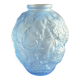 Large Art Deco round vase in frosted blue glass - 1930