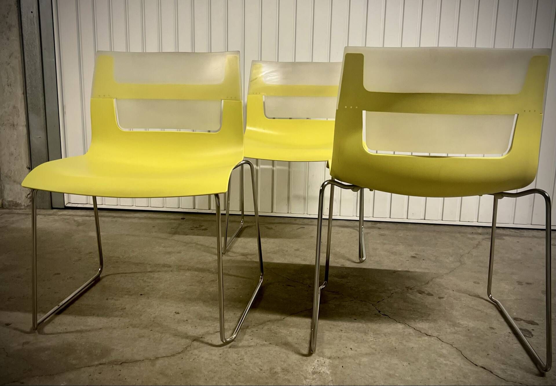 Chaises design jaune et chrome Chaise - Otto B&B Italia– vintage / déc