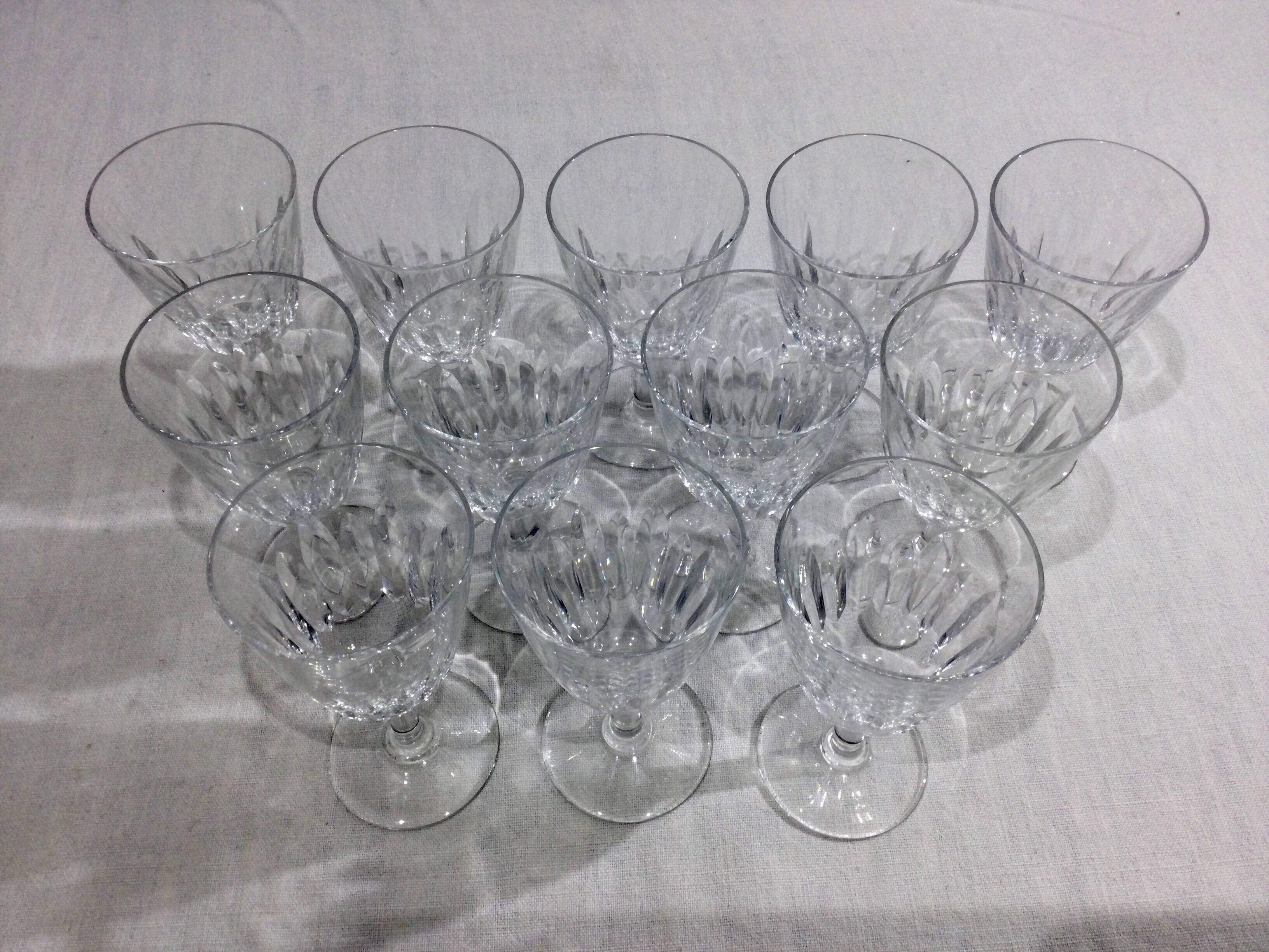 Baccarat – 12 red wine glasses in Baccarat Crystal Casino Model