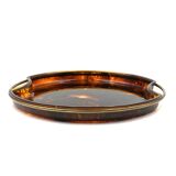 Hollywood regency brass and tortoiseshell lucite tray, Guzzini Italy 1970s