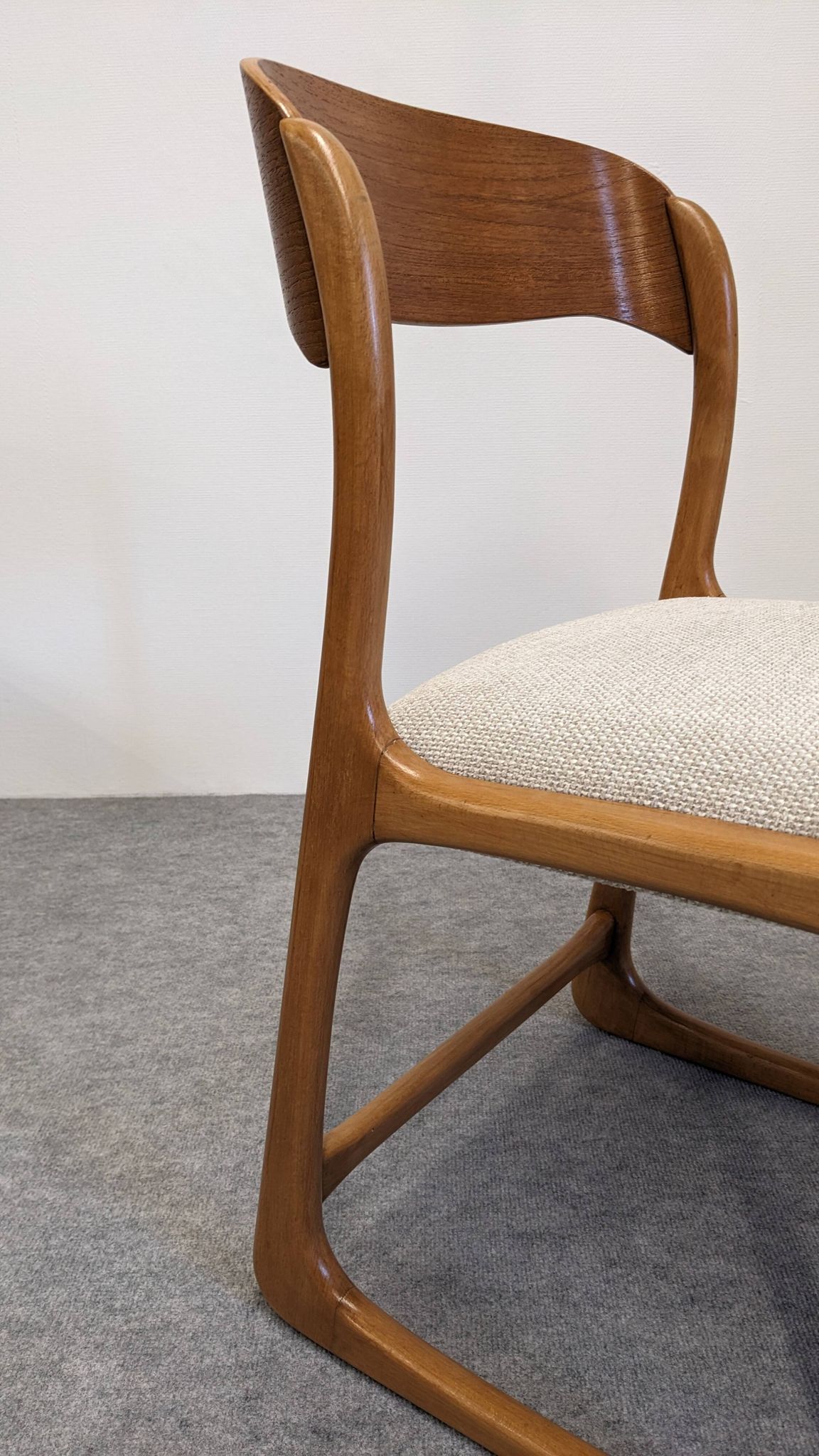 Set of 4 Baumann sled chairs, France circa 1970.