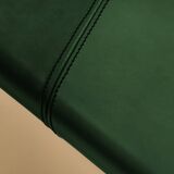 Maërl bench, sepia model, ebonized chestnut and green leather