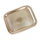 Golden and chiseled brass serving tray