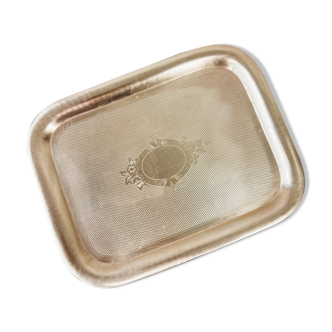 Golden and chiseled brass serving tray