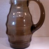 Blown glass pitcher, smoked "Art-déco"