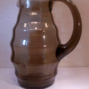 Blown glass pitcher, smoked "Art-déco"