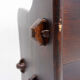 Vintage solid wood church bench from the 20th century.