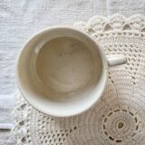 Antique chocolate cup in ivory earthenware - Polychrome frieze decoration