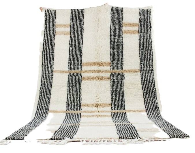White Moroccan Rug - Modern Handwoven Living Room Rug 150/250cm