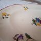 Oval dish, ravine Digoin Sarreguemines model Agreste deep red edar floral decoration
