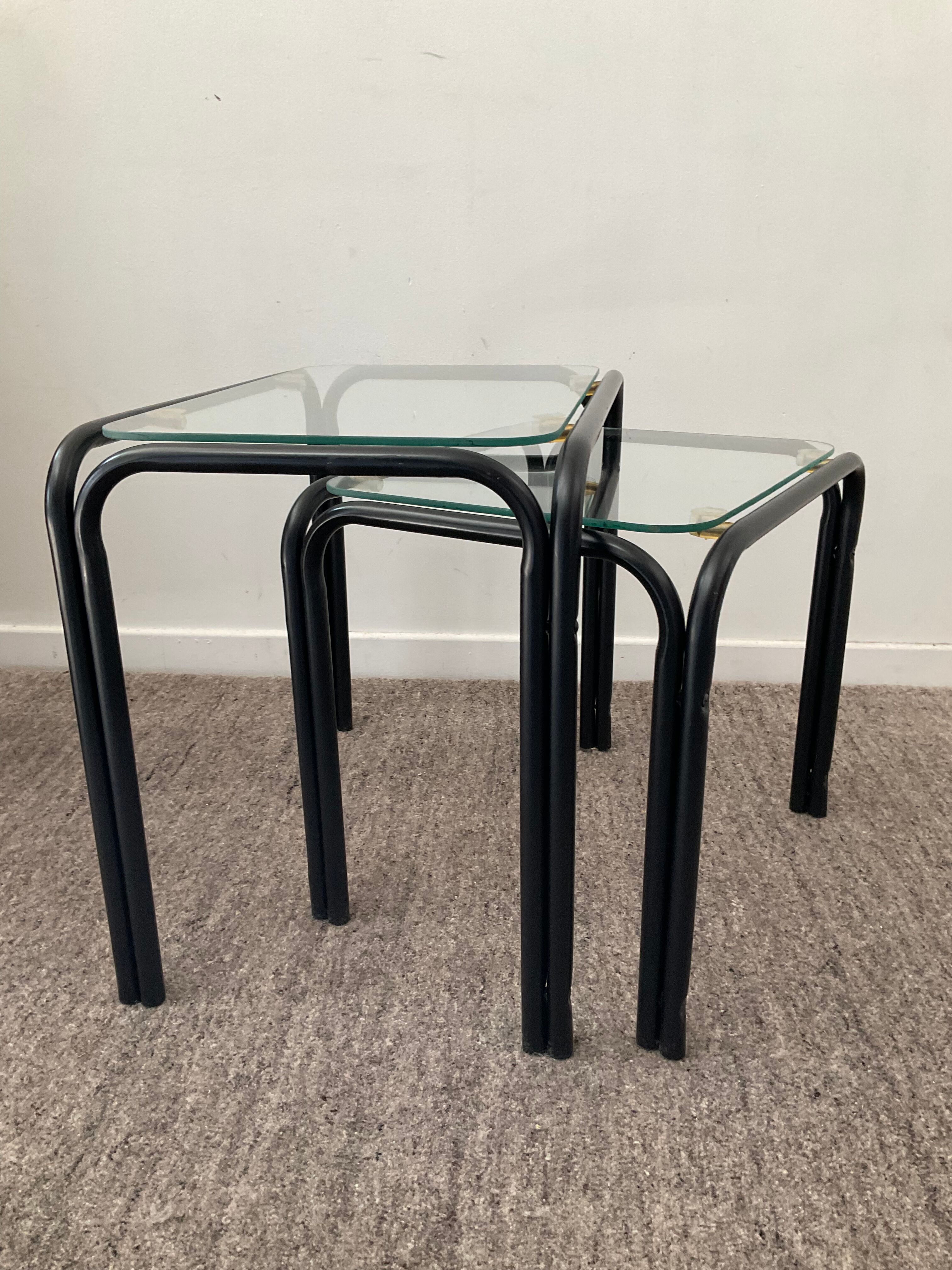 Pair of 2 vintage pull-out tables from the 70s-80s
