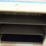 Industrial low metal furniture goes everywhere with wood top