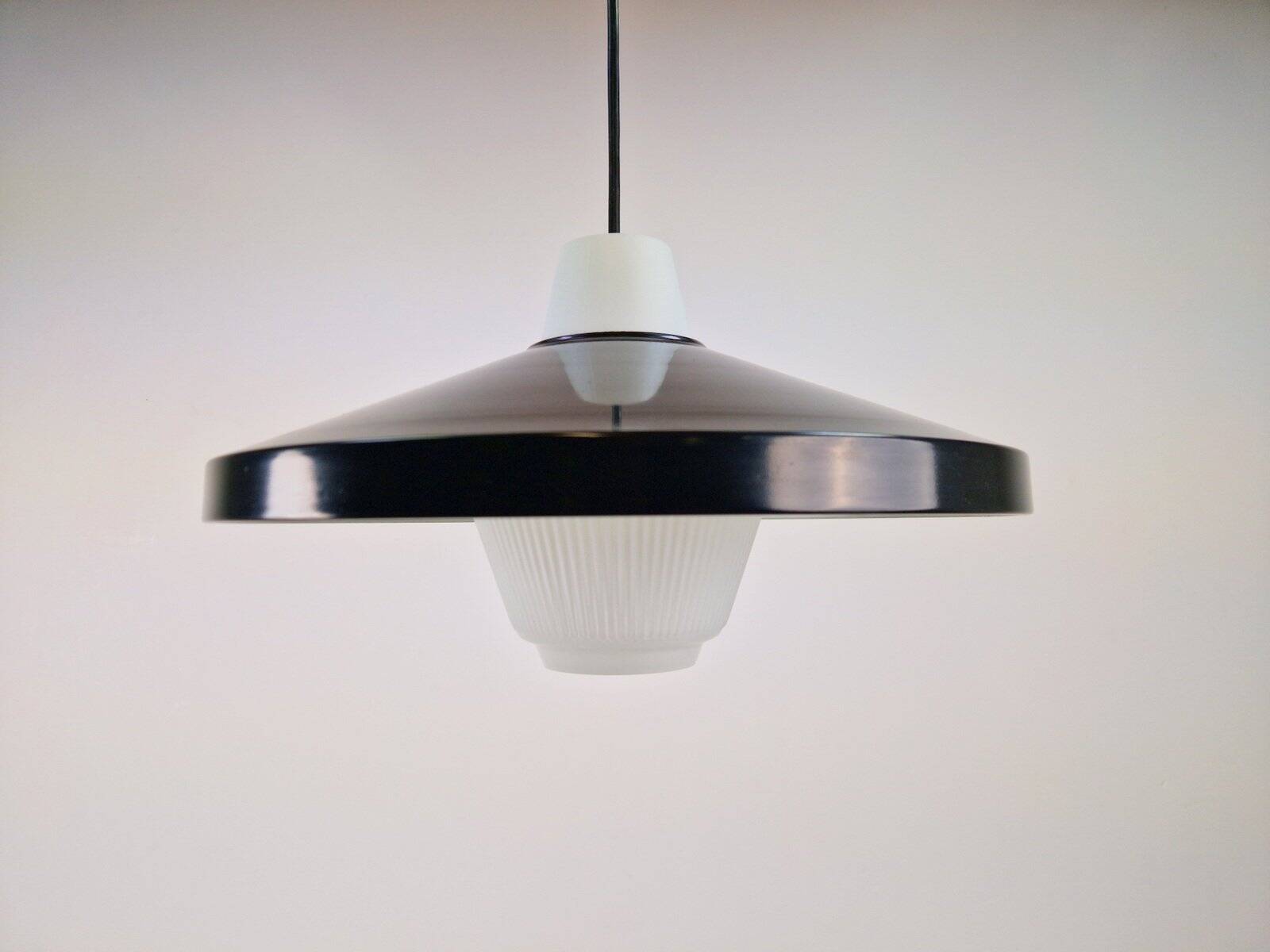 Opaline Glass Pendant Lamp attributed to Louis Kalff for Philips, 1960s