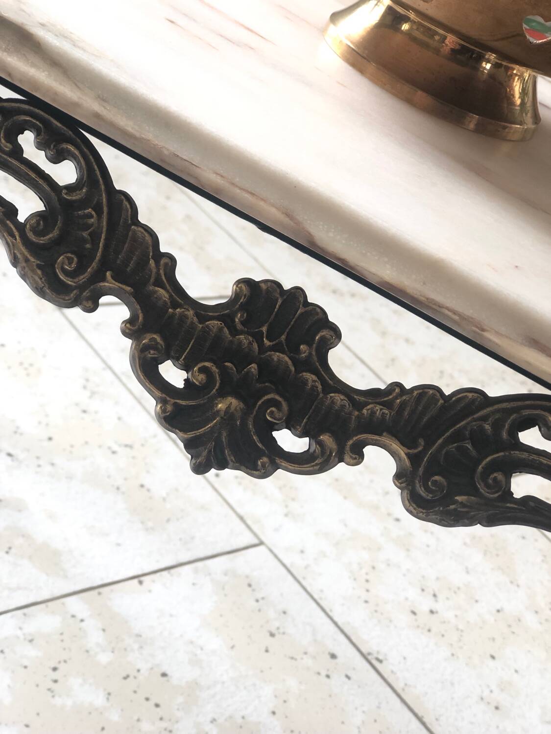 Vintage marble and brass coffee table