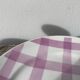 4 dinner plates, pink tablecloth, Moulin des Loups