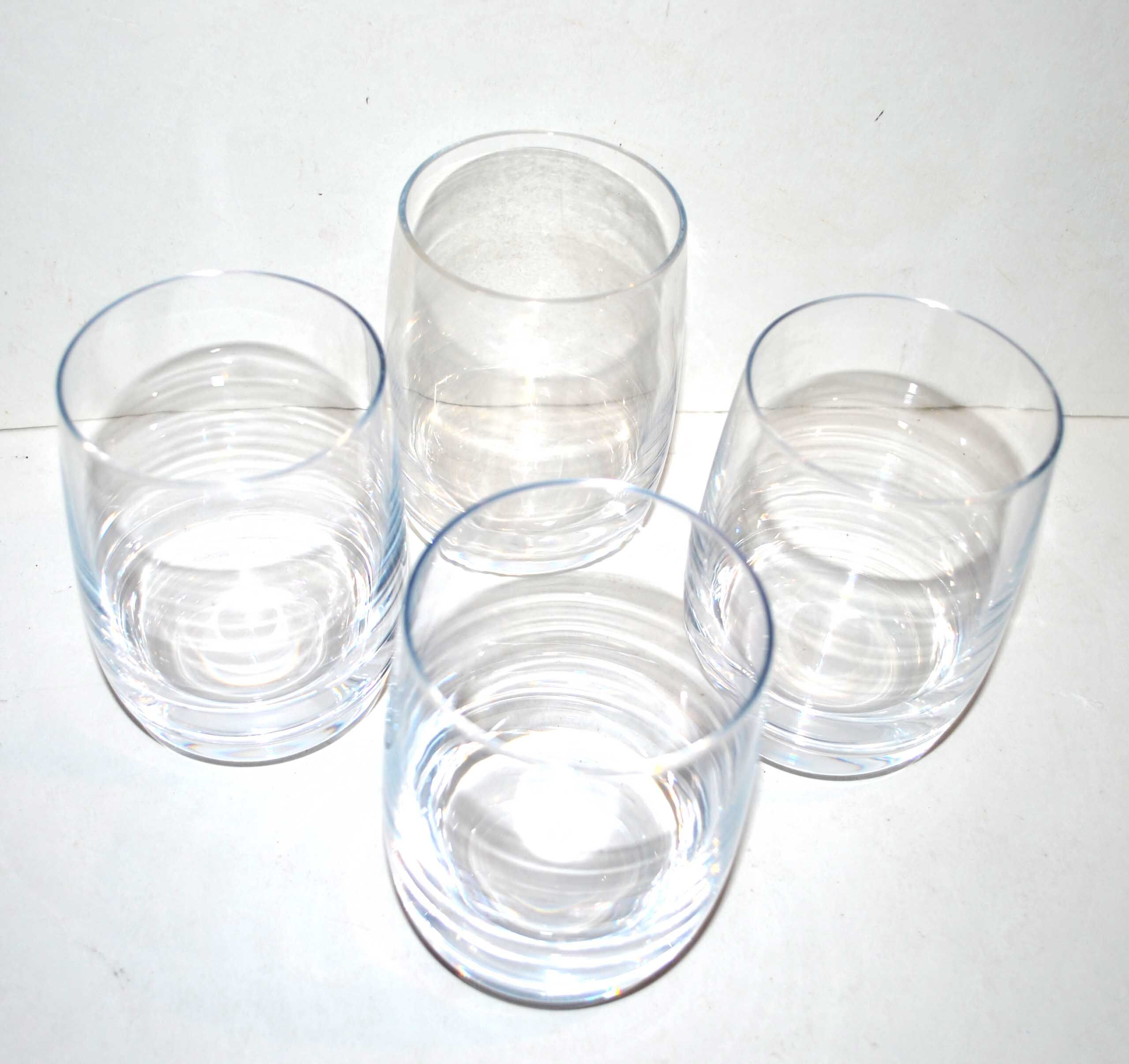 Set of 4 water glasses or whisky in Daum crystal signed 11 cm