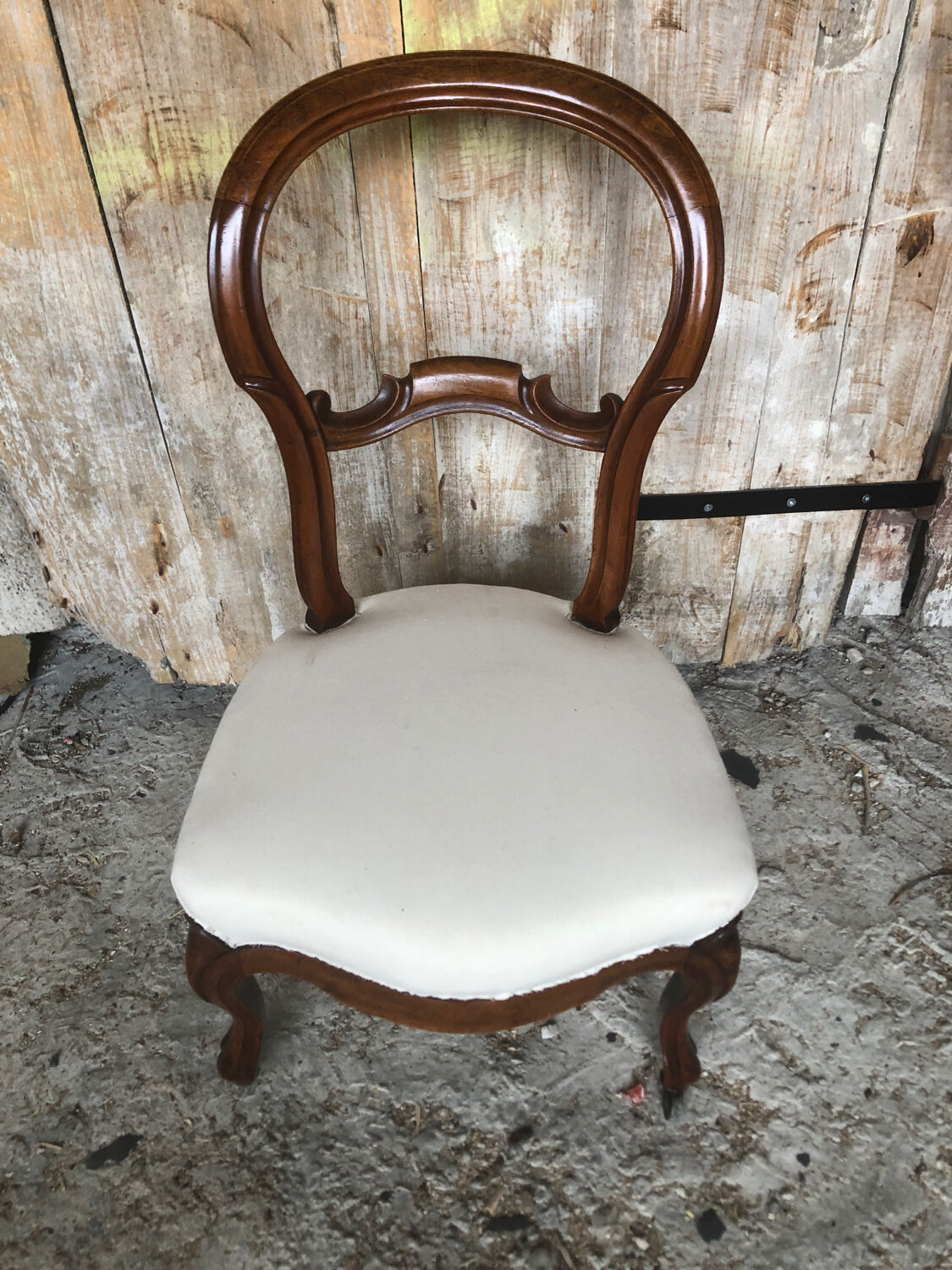 Louis XV style chair in cherry wood and fabric