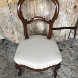 Louis XV style chair in cherry wood and fabric