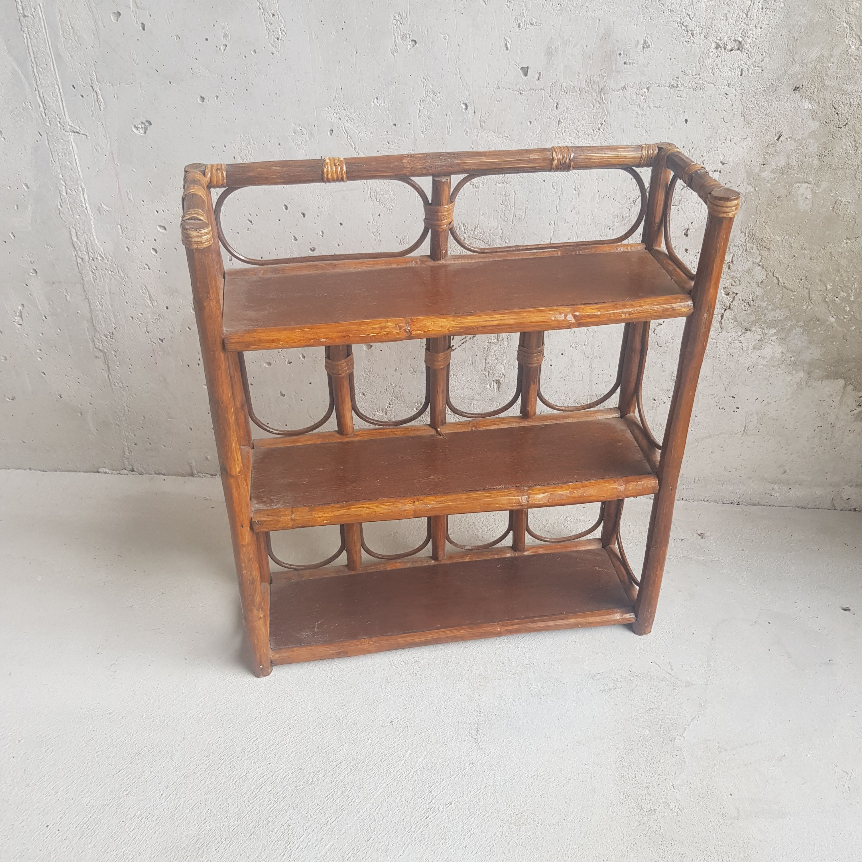 Rattan wall shelf