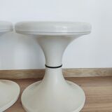 Set of 3 white tam tam stools