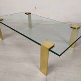 Table basse verre laiton doré