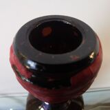Vintage xxl bottle (46cm)in amber blown glass