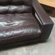 Four-seater sofa in dark brown leather from Steiner by designer Pascal Daveluy, model
