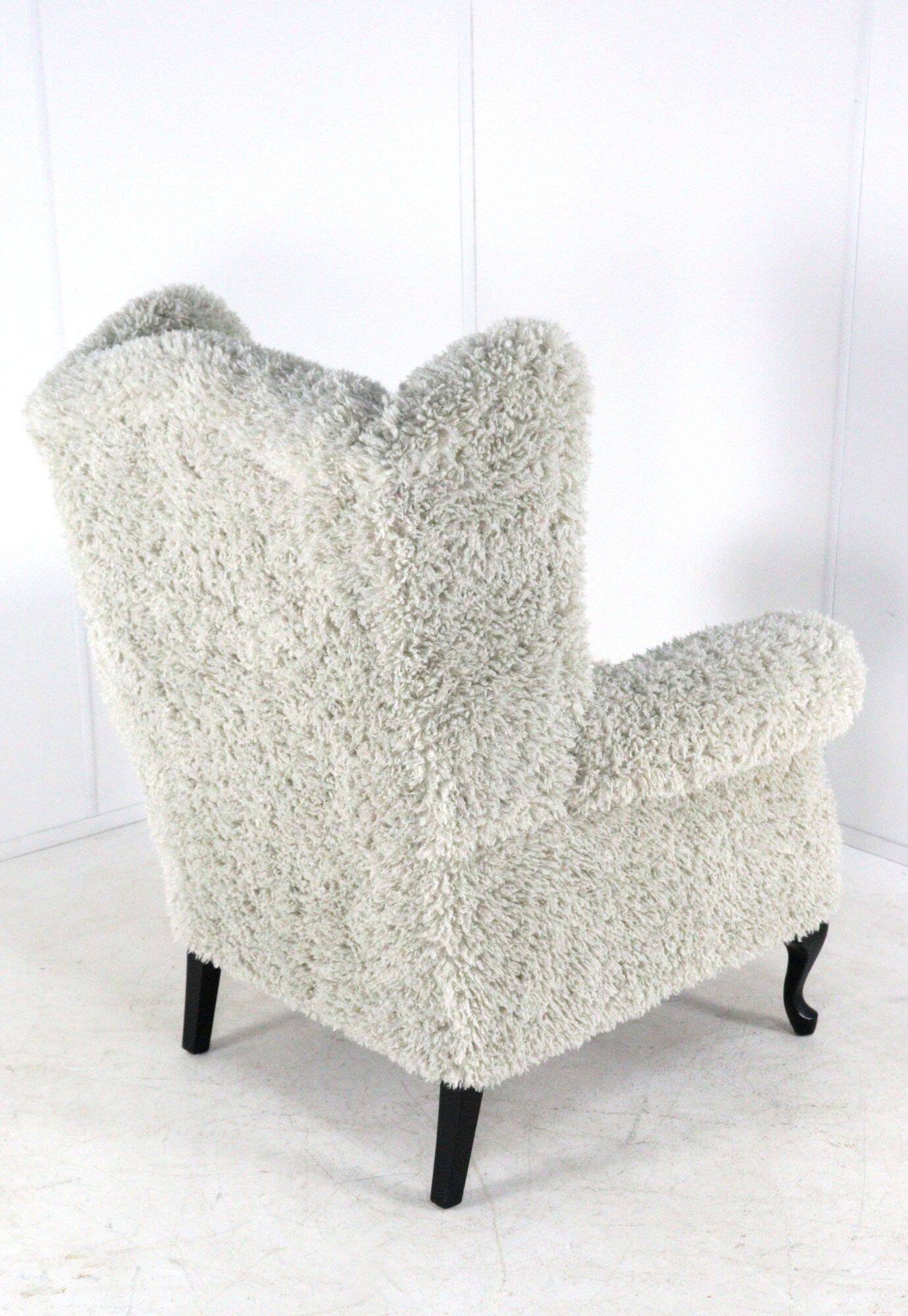 Armchair chair hairy Doodle retro fully restored - new upholstery