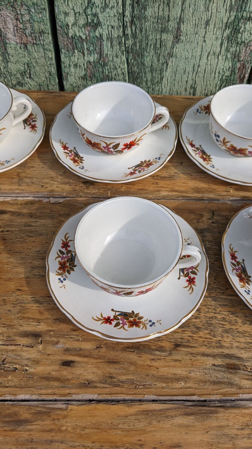 Lot de six tasses Digoin modèle Trouvère