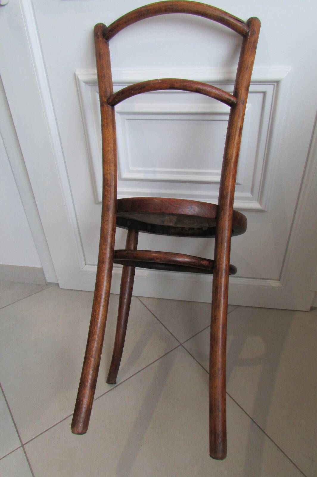 Bistro chair decorated seat by Jacob & Josef Kohn