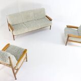 Set van designer bank + 2 fauteuils 'Sliedrecht' - opnieuw bekleed