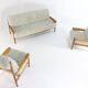 Set van designer bank + 2 fauteuils 'Sliedrecht' - opnieuw bekleed