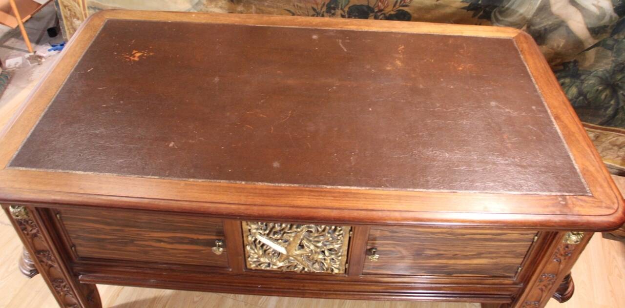 Art Deco flat desk and executive chair by Jules Cayette