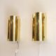 Pair of Scandinavian brass wall lamps from Falkenberg 1970