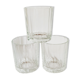 Trois verres à whisky en cristal Art-Déco à pans coupés