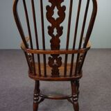 Antique English Windsor chair, high backrest, 18th century