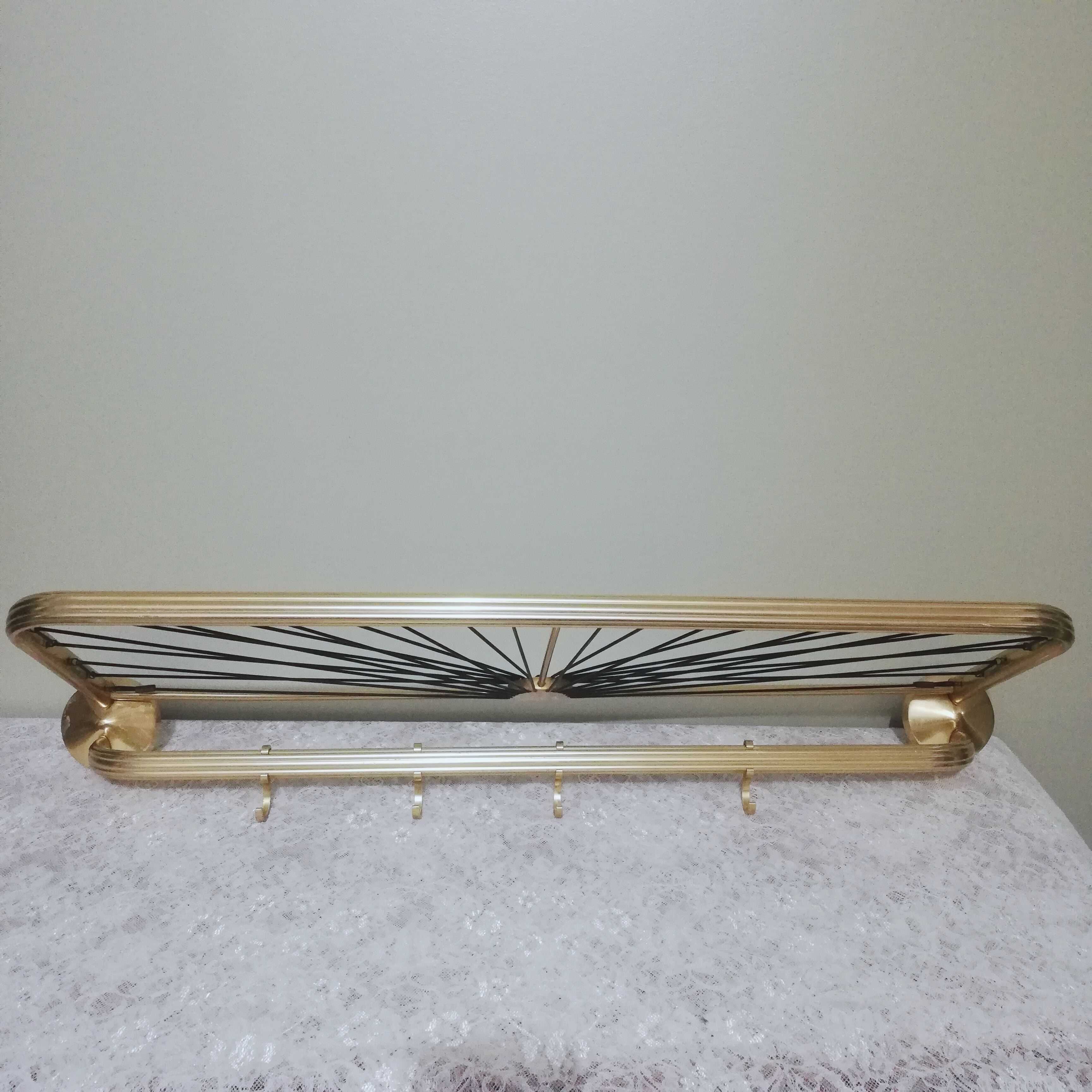 Gold aluminum and and pvc ropes wall coat rack