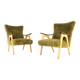 Two tone doodle armchair 'Wing'  fully restored unique upholstery wingback