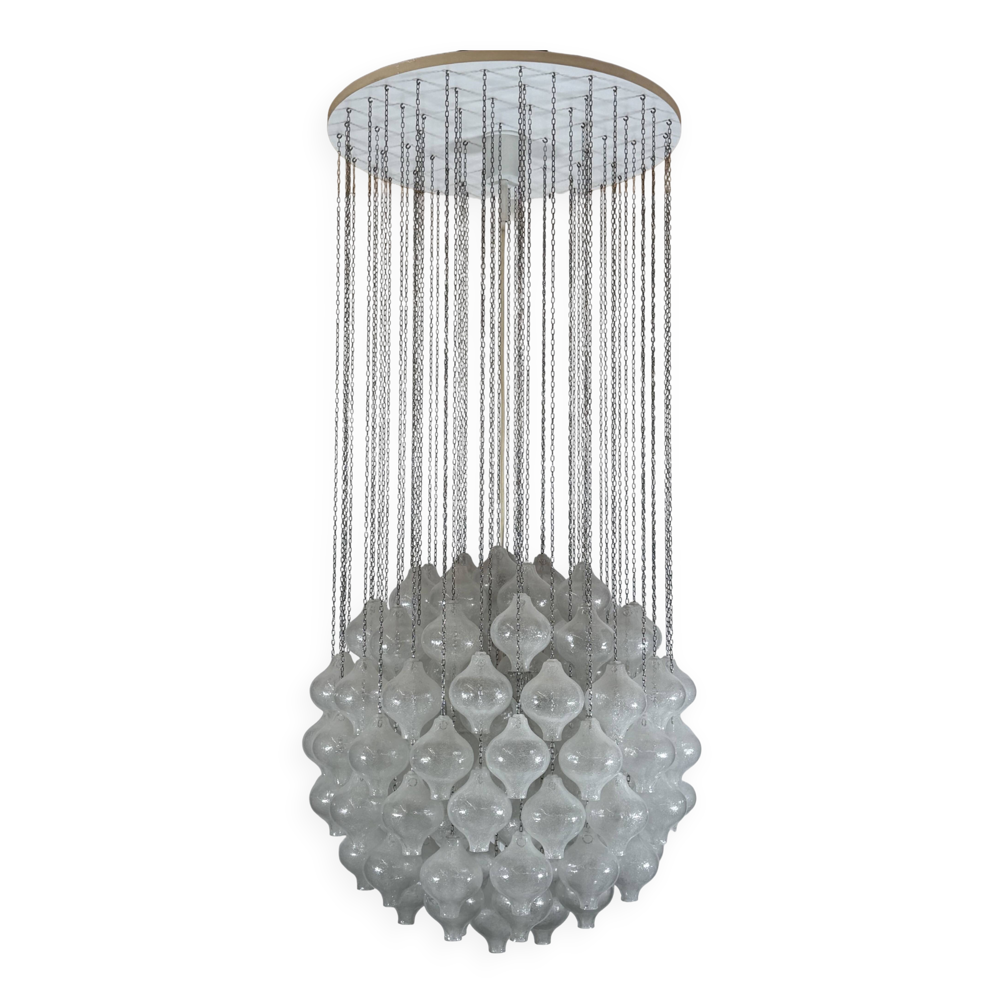 1960s 197070s Tulip Chandelier by J.T. Kalmar for Kalmar Austria