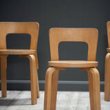 A set of four original model 65 chairs by Alvar Aalto for Artek