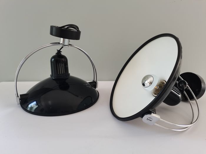 Pair of metal wall lamps 70s